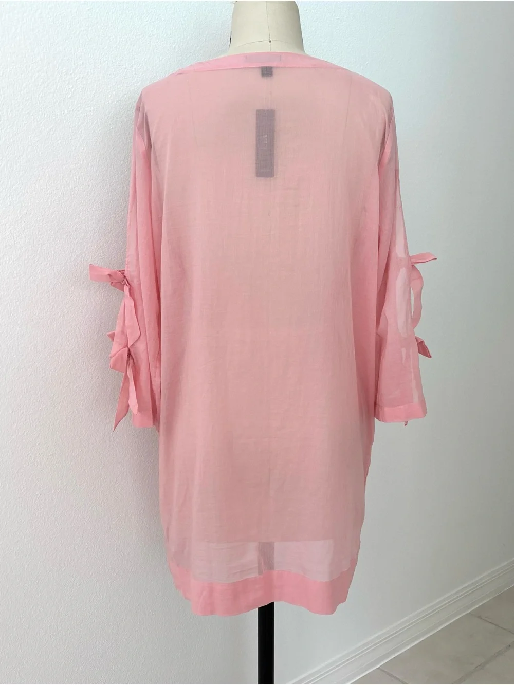 J.Crew Tie Sleeve Beach Tunic Cover-Up/Dress NWT Pink Lightweight Relaxed Size L